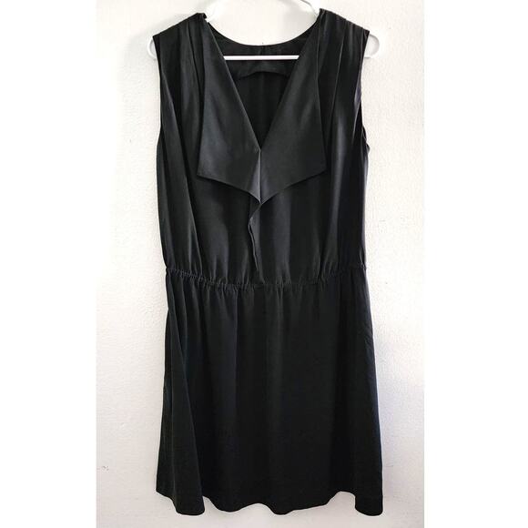 & Other Stories High Neck Sleeveless V-Back Silk Dress Black 36 Small - Picture 1 of 8